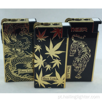 Isqueiro elétrico com tampa de metal recarregável